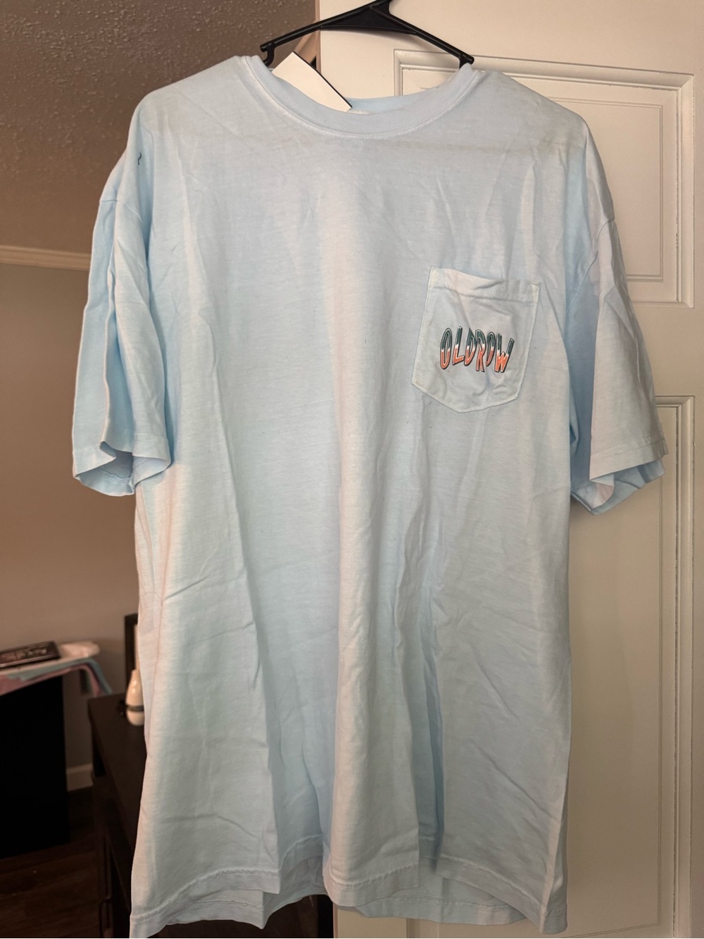 NWT- Buckle Comfort Colors Light Blue Pocket Tee with Script Logo